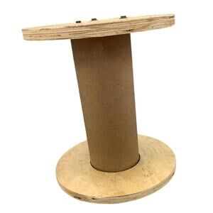Used 11.5" Diameter Wooden Cardboard Center Plywood Spool Craft Supply Decor